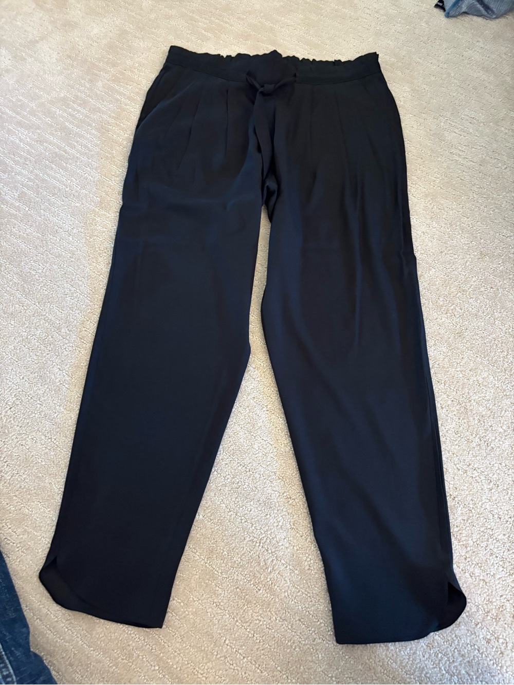 Ramy Brook Black Relaxed Silk Drawstring Trousers